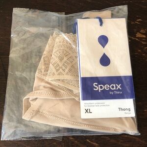 Speax by Thinx Beige Lace Thong. Bladder Protection.